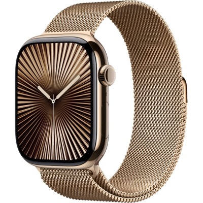 Apple Watch Series 10 золотистый титан Milanese Loop 46 мм